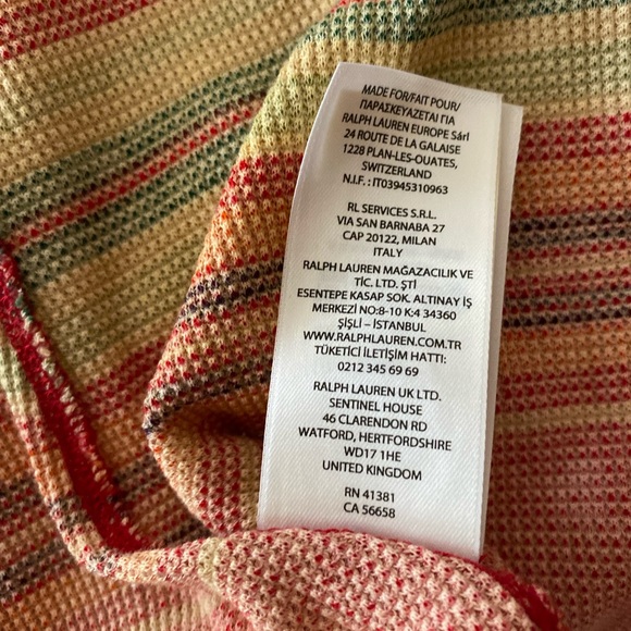 Polo Ralph Lauren Red/Multicolor Striped Knit Long Sleeve Maxi Dress Size S - Picture 11 of 12